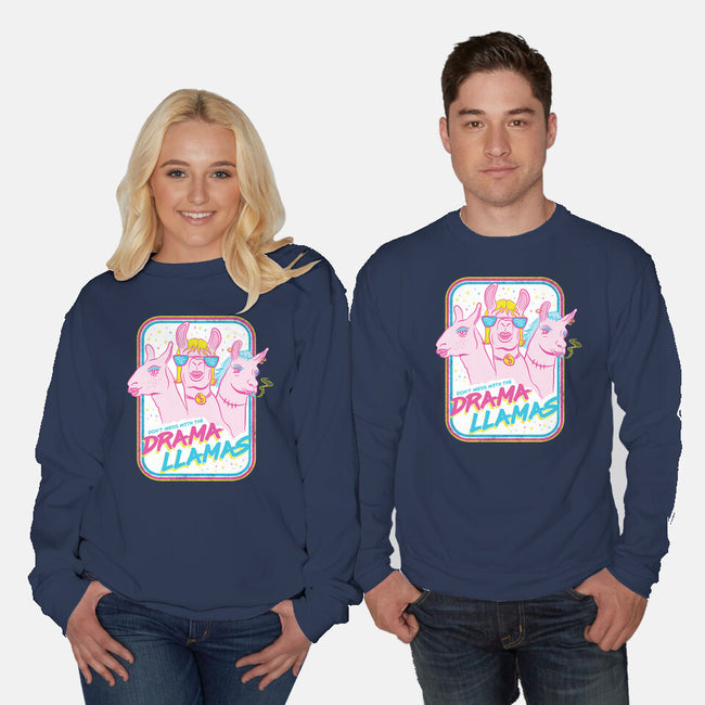 Drama Llamas-Unisex-Crew Neck-Sweatshirt-hbdesign