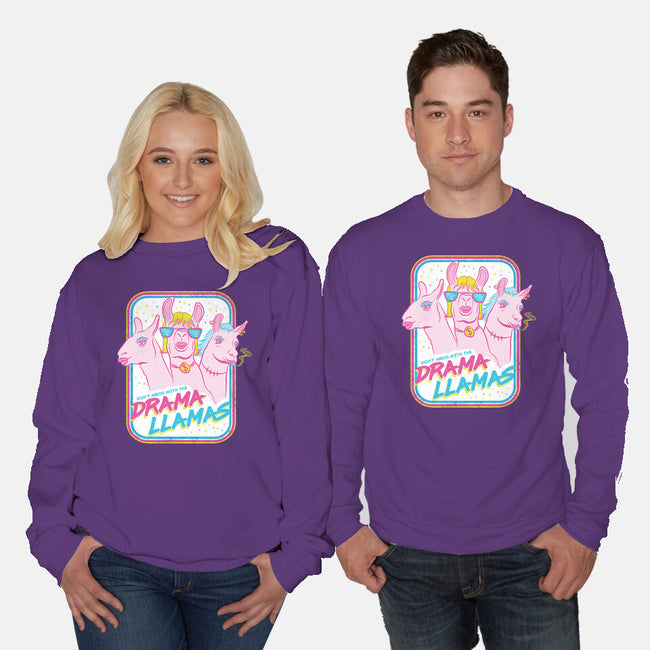 Drama Llamas-Unisex-Crew Neck-Sweatshirt-hbdesign