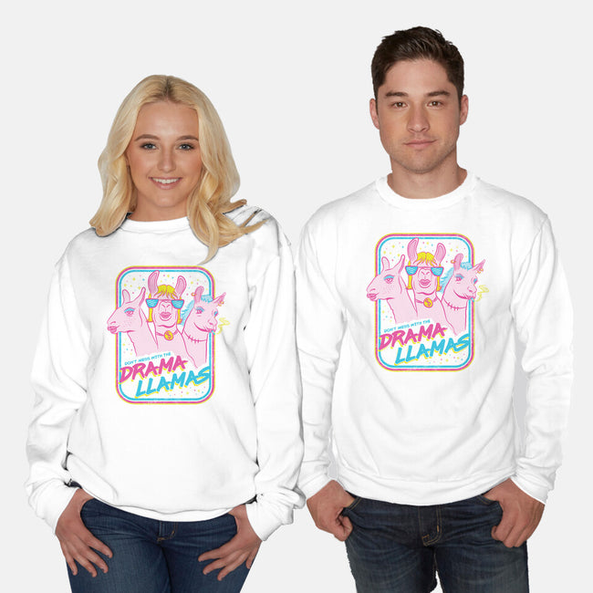 Drama Llamas-Unisex-Crew Neck-Sweatshirt-hbdesign