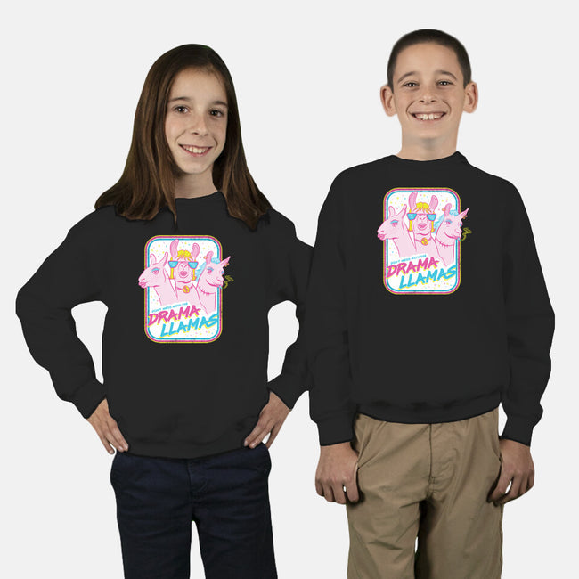 Drama Llamas-Youth-Crew Neck-Sweatshirt-hbdesign