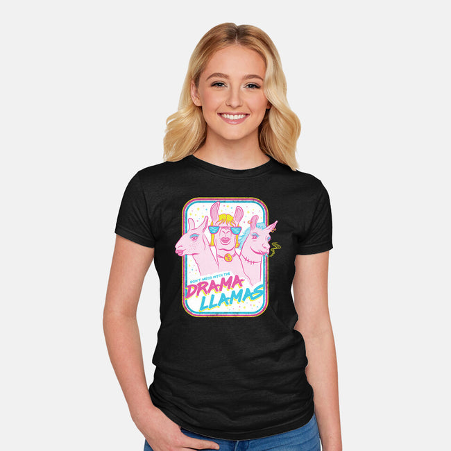Drama Llamas-Womens-Fitted-Tee-hbdesign