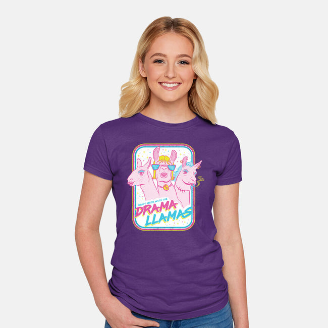 Drama Llamas-Womens-Fitted-Tee-hbdesign