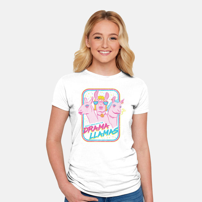 Drama Llamas-Womens-Fitted-Tee-hbdesign
