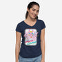 Drama Llamas-Womens-V-Neck-Tee-hbdesign