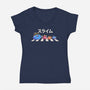 The Slimes-Womens-V-Neck-Tee-2DFeer
