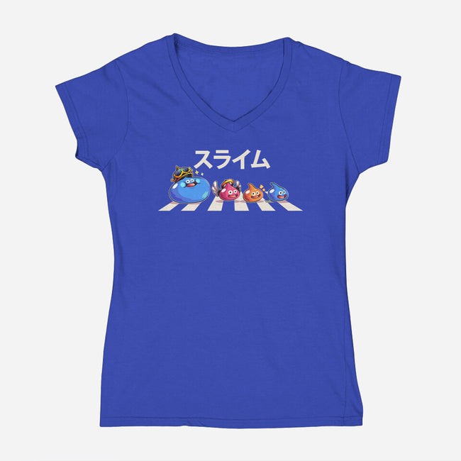 The Slimes-Womens-V-Neck-Tee-2DFeer