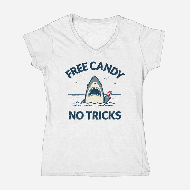 Free Candy No Tricks-Womens-V-Neck-Tee-BridgeWalker