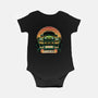 Dino Hunting Sunset-Baby-Basic-Onesie-glitchygorilla