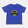 Dino Hunting Sunset-Baby-Basic-Tee-glitchygorilla