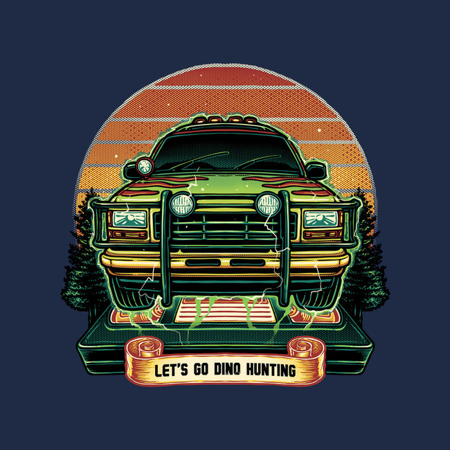 Dino Hunting Sunset-None-Drawstring-Bag-glitchygorilla