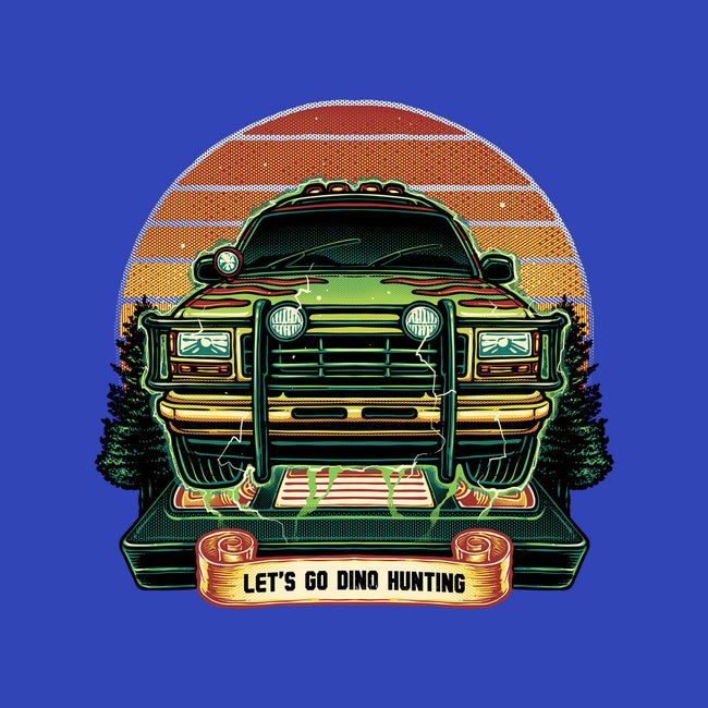 Dino Hunting Sunset-Womens-V-Neck-Tee-glitchygorilla