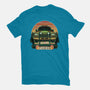 Dino Hunting Sunset-Mens-Premium-Tee-glitchygorilla