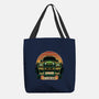 Dino Hunting Sunset-None-Basic Tote-Bag-glitchygorilla