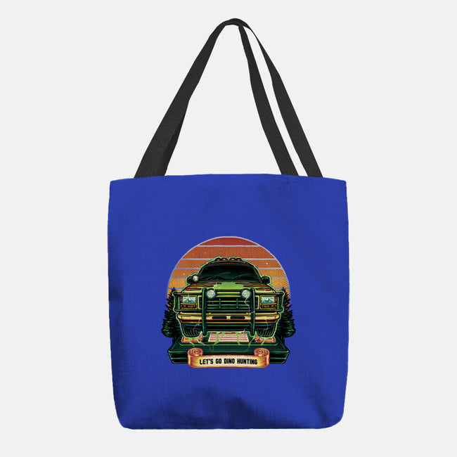 Dino Hunting Sunset-None-Basic Tote-Bag-glitchygorilla