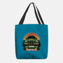 Dino Hunting Sunset-None-Basic Tote-Bag-glitchygorilla