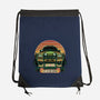 Dino Hunting Sunset-None-Drawstring-Bag-glitchygorilla