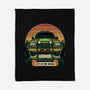 Dino Hunting Sunset-None-Fleece-Blanket-glitchygorilla