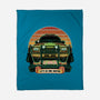Dino Hunting Sunset-None-Fleece-Blanket-glitchygorilla