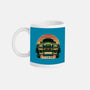Dino Hunting Sunset-None-Mug-Drinkware-glitchygorilla