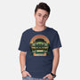 Dino Hunting Sunset-Mens-Basic-Tee-glitchygorilla