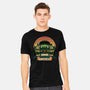 Dino Hunting Sunset-Mens-Heavyweight-Tee-glitchygorilla