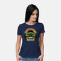 Dino Hunting Sunset-Womens-Basic-Tee-glitchygorilla
