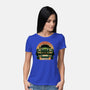Dino Hunting Sunset-Womens-Basic-Tee-glitchygorilla