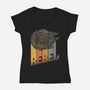 Rainbow Falcon-Womens-V-Neck-Tee-kg07