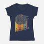 Rainbow Falcon-Womens-V-Neck-Tee-kg07