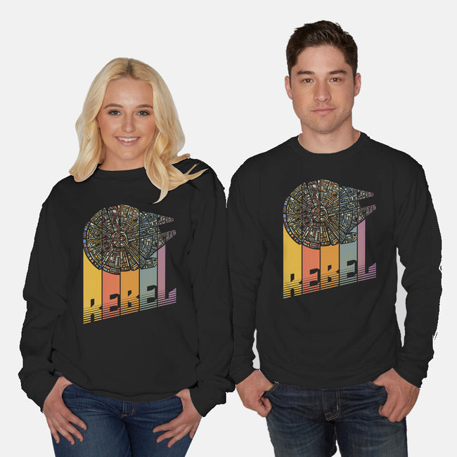 Rainbow Falcon-Unisex-Crew Neck-Sweatshirt-kg07