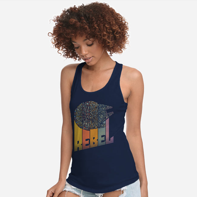 Rainbow Falcon-Womens-Racerback-Tank-kg07