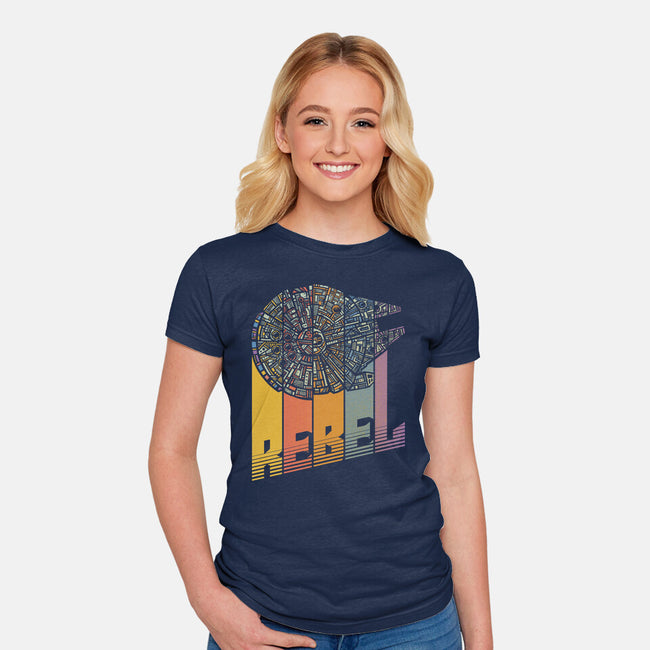 Rainbow Falcon-Womens-Fitted-Tee-kg07