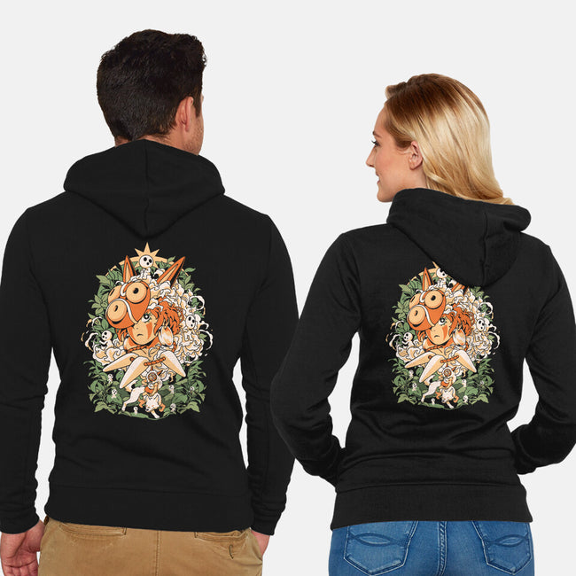 Forest Of The Gods-Unisex-Zip-Up-Sweatshirt-ilustrata