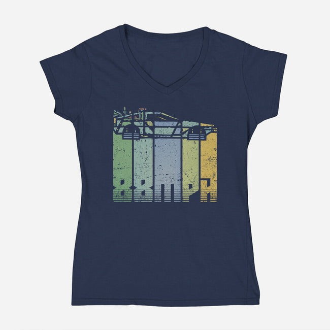 Vintage Delorean-Womens-V-Neck-Tee-kg07