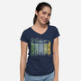Vintage Delorean-Womens-V-Neck-Tee-kg07