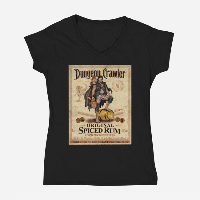Crawler Spiced Rum-Womens-V-Neck-Tee-NMdesign