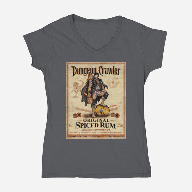 Crawler Spiced Rum-Womens-V-Neck-Tee-NMdesign