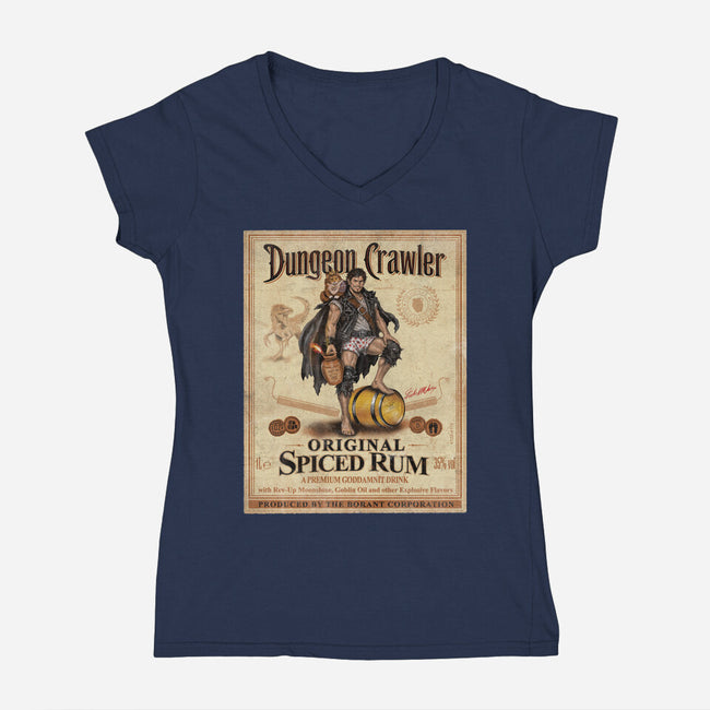 Crawler Spiced Rum-Womens-V-Neck-Tee-NMdesign
