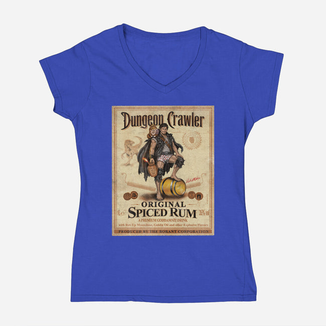 Crawler Spiced Rum-Womens-V-Neck-Tee-NMdesign