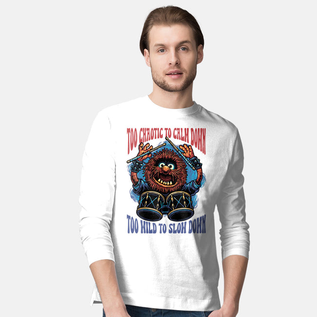 Calm Down Slow Down-Mens-Long Sleeved-Tee-glitchygorilla
