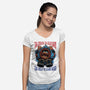 Calm Down Slow Down-Womens-V-Neck-Tee-glitchygorilla