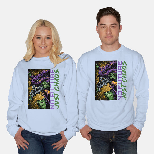 No Future Just Chaos-Unisex-Crew Neck-Sweatshirt-glitchygorilla