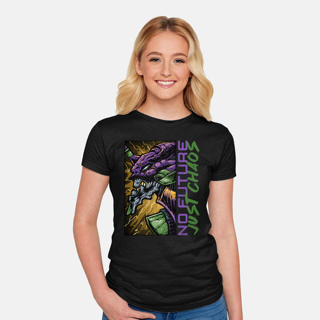 No Future Just Chaos-Womens-Fitted-Tee-glitchygorilla