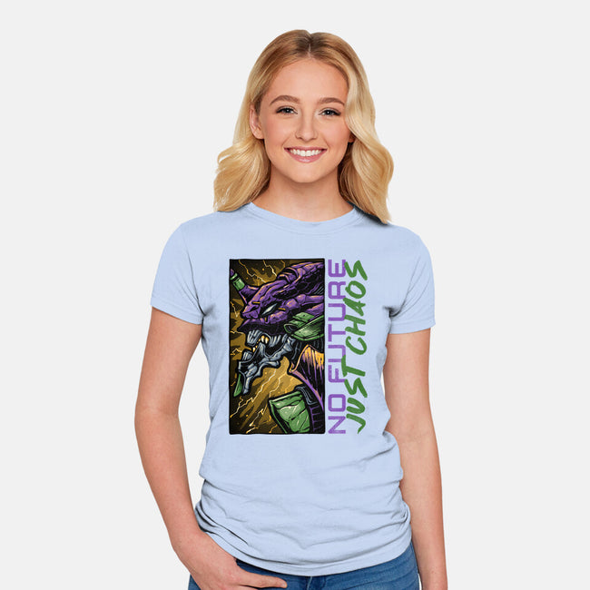 No Future Just Chaos-Womens-Fitted-Tee-glitchygorilla