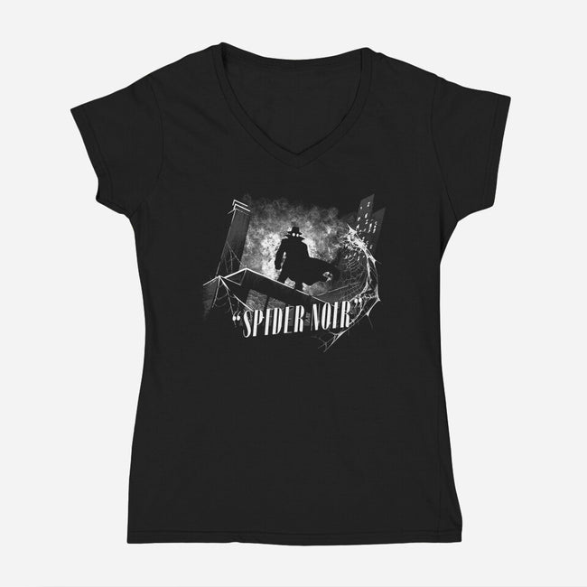 Noir Animated Series-Womens-V-Neck-Tee-rocketman_art