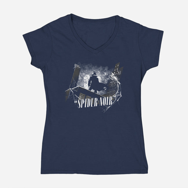Noir Animated Series-Womens-V-Neck-Tee-rocketman_art