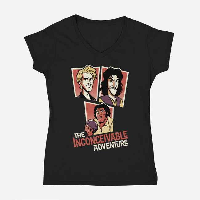 Inconceivable Adventure-Womens-V-Neck-Tee-P1yu5h