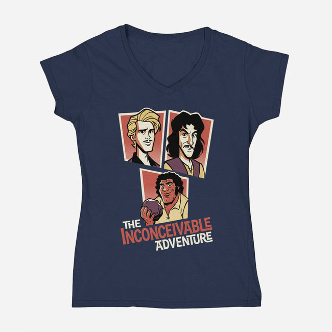 Inconceivable Adventure-Womens-V-Neck-Tee-P1yu5h