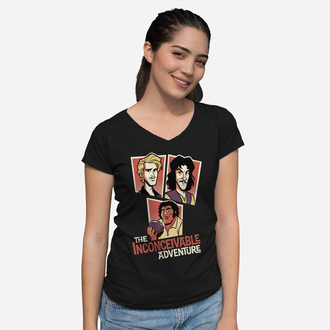 Inconceivable Adventure-Womens-V-Neck-Tee-P1yu5h