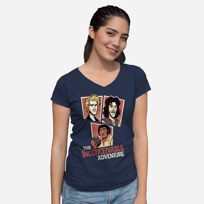 Inconceivable Adventure-Womens-V-Neck-Tee-P1yu5h